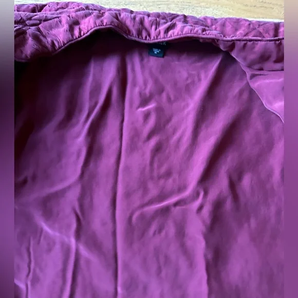 Eileen Fisher silk quilted jacket with pockets medium maroon - Picture 7 of 8